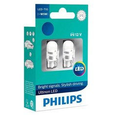 Светодиодные лампы Philips Ultinon LED W5W (T10) 4000K 11961ULW4X2 2шт.