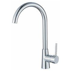 HAIBA, Смеситель для кухни (мойки) латунный поворотный с высоким изливом, хромированный