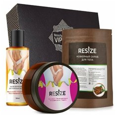 Подарок на 8 марта. Подарочный набор для женщин "Роскошное тело" от целлюлита и растяжек: крем для тела, масло, скраб Re Size