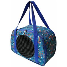 Сумка-переноска овальная 45*22*30 Теремок, СПО-3_мозаика, цвет "синий"