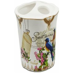 Стакан для зубных щёток настольный "Птички" Vidage
