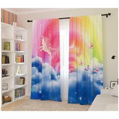 Шторы для детской "Волшебная радуга", 145*260 2шт Сирень