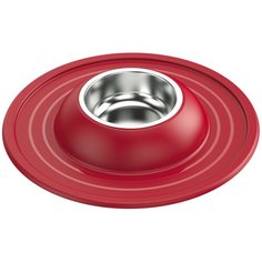 Миска металлическая Lilli Pet Soft Touch для животных на подставке, красная
