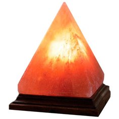 "Соляная лампа SHL-1008 из гималайской соли в форме пирамиды на подставке из дерева, 2-3 кг, 25 Вт" Supra