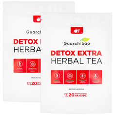 Чай для похудения Guarchibao Detox Herbal Tea Яблоко-корица, 2 упаковки по 20 чайных пакетиков, чай для очищения, детокс чай.