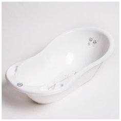 Ванна детская Tega Baby "Совы" с термометром, 86 см, цвет белый