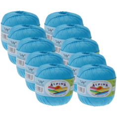 Пряжа Alpina Lily, 100 % хлопок, 50 г, 175 м, 10 шт., №502 яр.голубой