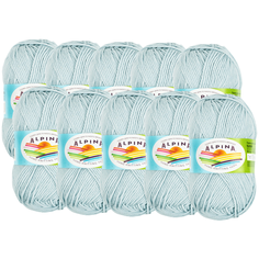 Пряжа Alpina Nana, 70 % хлопок, 30 % полиамид, 50 г, 105 м, 10 шт., 16 бл.голубой