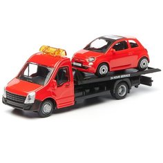 Bburago Коллекционная машинка-эвакуатор "18-31400/5 1:43 Street Fire Flatbed Transport", красный