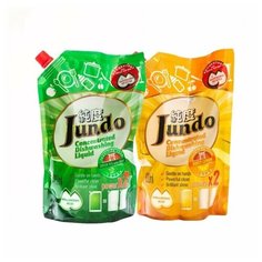 Набор из 2 шт концентрированных гелей для мытья посуды "Juicy Lemon" и "Green tea with Mint", 800 мл Jundo