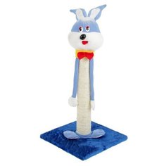 Когтеточка столбик Зооник напольная Заяц для кошек 34 х 34 х 65 см пенька (1 шт)