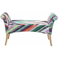 KARE Design Скамья Motley, коллекция "Мотли" 107*62*38, Хлопок, Бук, Полиуретан, ДСП, Мультиколор