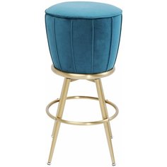 KARE Design Стул барный After Work, коллекция "После Работы" 40*74*40, Полиэстер, Полиуретан, Нержавеющая сталь, МДФ, Синий
