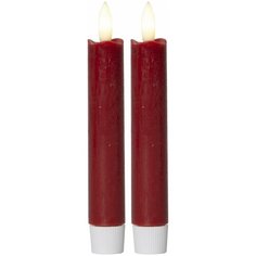 Свечи светодиодные FLAMME, 2 шт., с таймером, высота - 15 см, цвет - красный, 062-13 Star Trading