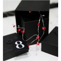 Гирлянда светодиодная STRING с плафонами-сердечками, длина - 1,1 м, на батарейках, 726-39 Star Trading