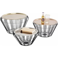 KARE Design Столик кофейный Wire, коллекция "Провода", количество предметов 3 52*31*52, Сталь, Белый