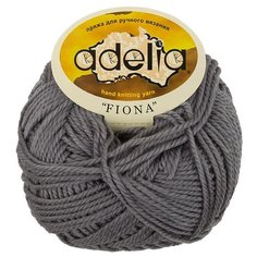 Пряжа Adelia "FIONA" 50% шерсть, 50% акрил №510 серый - 10 мотков по 50 г