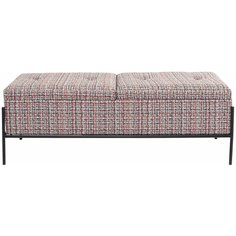 KARE Design Скамья Knobs, коллекция "Кнопки" 120*43*40, Полиэстер, Лен, Полиуретан, Сталь, Мультиколор