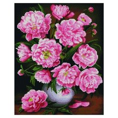 Алмазная мозаика (вышивка) Paintboy GF 3918 Садовые пионы 40x50 см