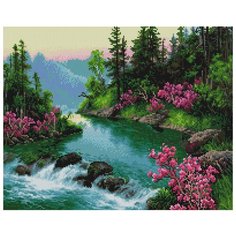Алмазная мозаика (вышивка) Paintboy GF 3997 Извилистая речка 40x50 см