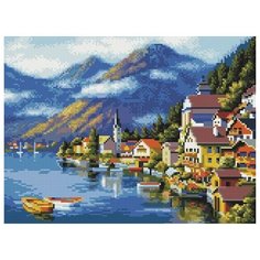 Алмазная мозаика (вышивка) Paintboy EF 268 Морской городок 30х40 см