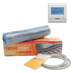 Теплый пол 12 м.кв. Нагревательный мат с электронным терморегулятором Теплософт