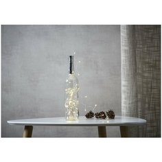 Гирлянда светодиодная для бутылки TUBE DEW DROP, на батарейках, 40 ламп, серебристый провод, 728-38 Star Trading