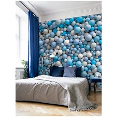 Фотообои 3D шары голубых и мятных тонов цвета/ Красивые стильные обои на стену в интерьер комнаты/ Детские для мальчика для девочки/ На кухню в спальню детскую зал гостиную прихожую/ размер 300х270см/ Флизелиновые