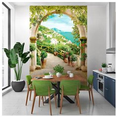 Фотообои флизелиновые Топ Фотообои Разноцветные 3D шары для детской 300х270 (ШхВ) темно-бежевый/бирюзовый/ярко-зеленый/светло-песочный/белый