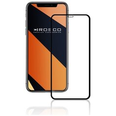 Защитное 3D стекло ROSCO с черной рамкой для Apple iPhone XS Max (Эпл Айфон ХС Макс), клеевая основа по периметру