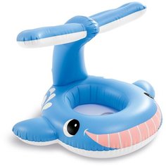 Круг с навесом Веселый Кит (дно с отвер.для ног) 1-2 года 99*86см Intex