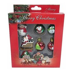 Е94502 набор новогодний мини елочных украшений 7шт. Snowmen