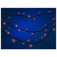 Е50594 Новогодняя электрическая гирлянда наружн.24в.гидроизол.180л.рис 4мм 4/8ф.9.5м+10м прозр. Snowmen