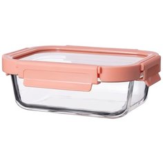 Контейнер для еды Smart Solutions стеклянный, 640 мл, розовый (ID640RC_488C)