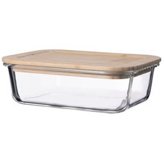 Контейнер для еды Smart Solutions стеклянный, 1050 мл, с крышкой из бамбука (LB1050RC)