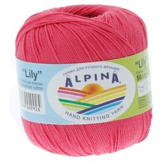 Пряжа Alpina "LILY" 100% мерсеризованный хлопок №081 яр.розовый - 10 мотков по 50 г