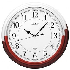 Часы настенные кварцевые La mer GD060007 красный/серебристый