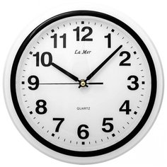 Часы настенные кварцевые La mer GD309 белый/черный