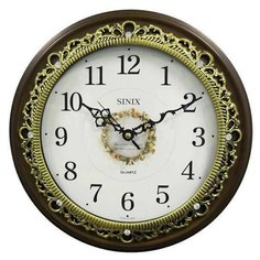 Часы настенные кварцевые Sinix 5091 золотистый