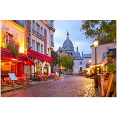 Алмазная мозаика Европейский город 30х40 см, 30 цв., полн. заполнение, c подр. Рыжий кот