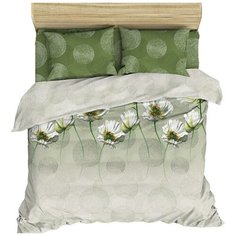 Постельное белье "Василиса" 2,0-спальный из поплина Белые маки