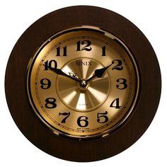 Часы настенные кварцевые Sinix 5080 G золотистый/коричневый