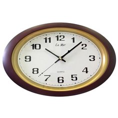 Часы настенные кварцевые La mer GS121 коричневый/золотой