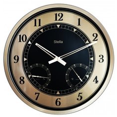 Часы настенные кварцевые Stella ST3538BS черный/золотистый