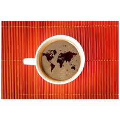 Картина на холсте с подрамником ХитАрт "Мир в чашке" 100x68 см