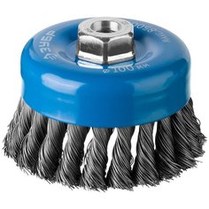 Зубр "Профессионал". Щетка чашечная для УШМ, плетеные пучки стальной проволоки 0,5мм, 100ммхМ14 35275-100_z02