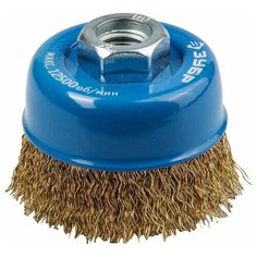 Щетка чашечная для УШМ витая латунированная стальная проволока 60 мм М14 Зубр профи 3526-060_z02