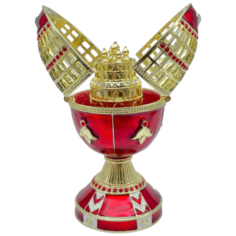 Декоративное пасхальное коллекционное яйцо в стиле Фаберже (Faberge Egg). Интерьерная, сувенирная, универсальная шкатулка для ювелирных украшений, бижутерии, мелочей, подарки, фигурка, статуэтка, сувениры, винтаж, антик, интерьер, декор. Ручная работа Keren Kopal