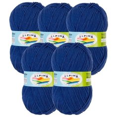 Пряжа Alpina Vera, 45 % хлопок, 55 % акрил, 100 г, 280 м, 5 шт., №51 т.синий