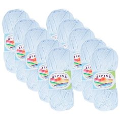Пряжа Alpina Xenia, 100 % хлопок, 50 г, 240 м, 10 шт., №137 бл.голубой